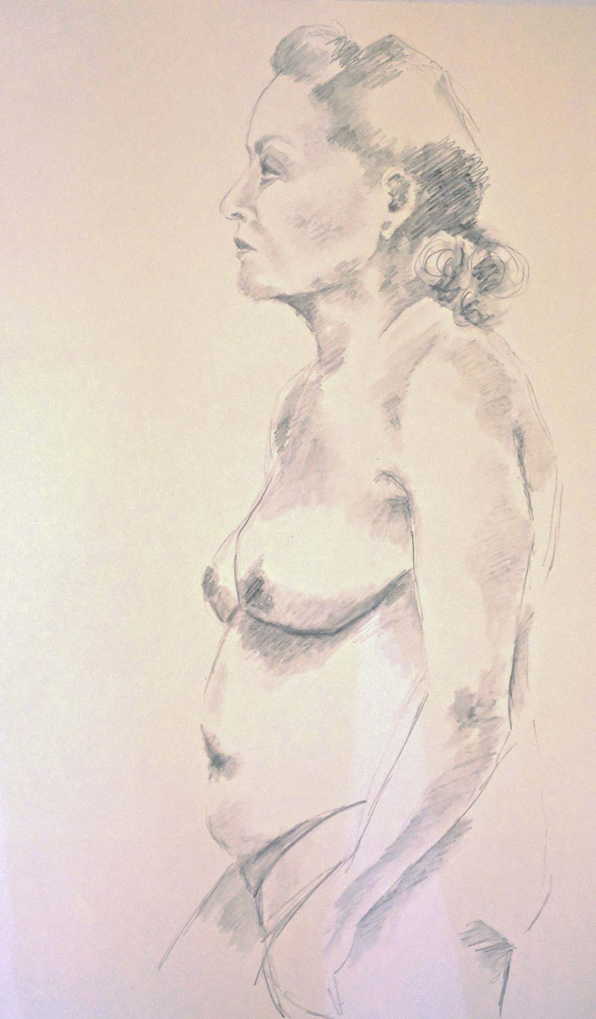life drawing class, near me, lydiate, liverpool, merseyside, southport. This study done directly from the female nude model at lydiate in the beginners class